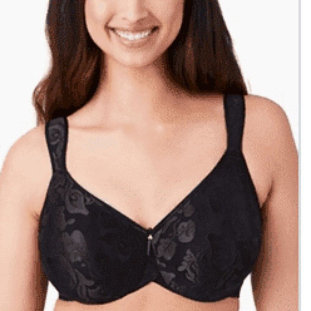 WACOAL Black Awareness Underwire Full Figure Bra 36DDD 36F Style 855367